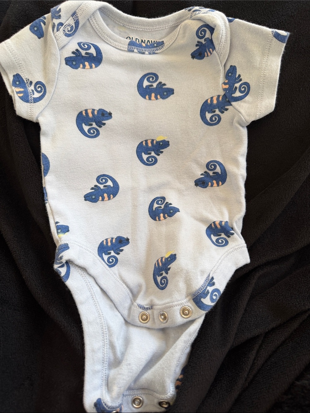 Old Navy Light Blue Chameleon Print One-Piece Bodysuit